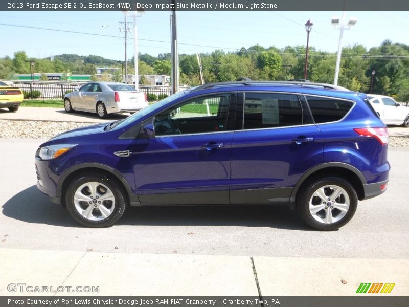 Deep Impact Blue Metallic / Medium Light Stone 2013 Ford Escape SE 2.0L EcoBoost 4WD