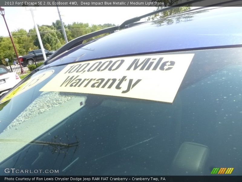 Deep Impact Blue Metallic / Medium Light Stone 2013 Ford Escape SE 2.0L EcoBoost 4WD