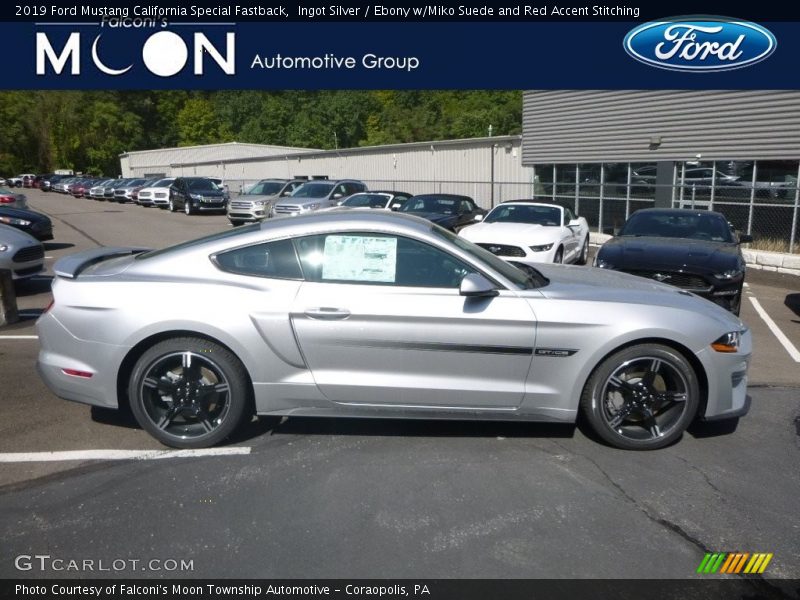 Ingot Silver / Ebony w/Miko Suede and Red Accent Stitching 2019 Ford Mustang California Special Fastback