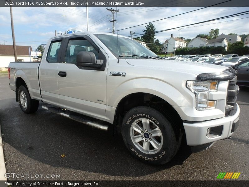 Ingot Silver Metallic / Medium Earth Gray 2015 Ford F150 XL SuperCab 4x4
