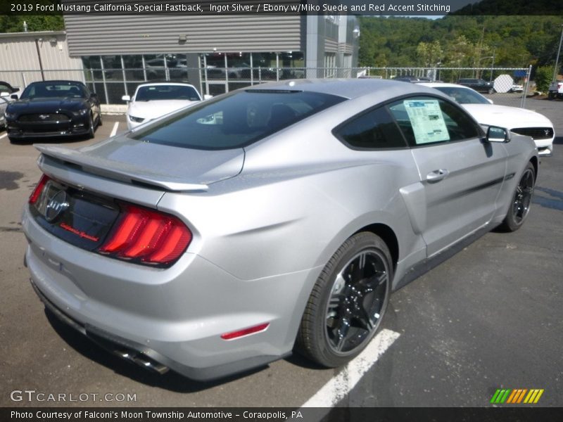 Ingot Silver / Ebony w/Miko Suede and Red Accent Stitching 2019 Ford Mustang California Special Fastback