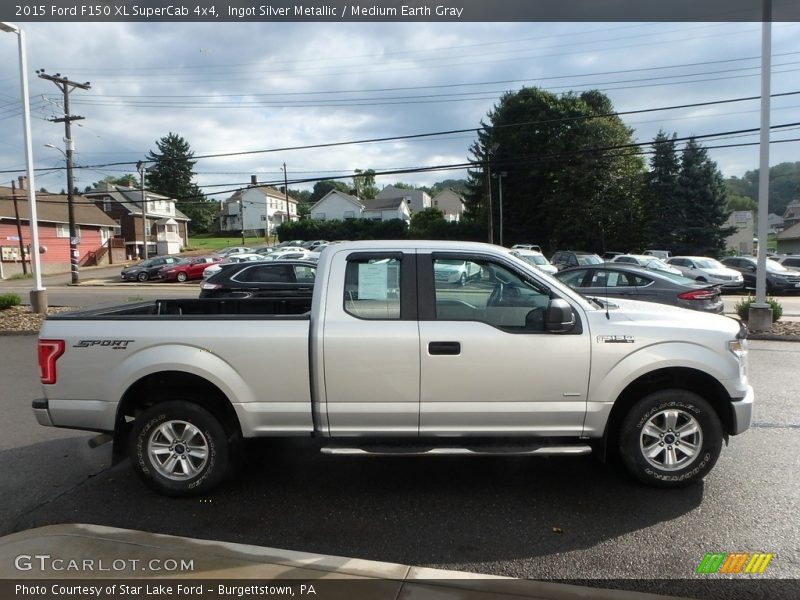 Ingot Silver Metallic / Medium Earth Gray 2015 Ford F150 XL SuperCab 4x4