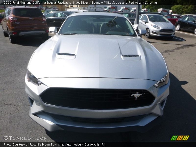 Ingot Silver / Ebony w/Miko Suede and Red Accent Stitching 2019 Ford Mustang California Special Fastback