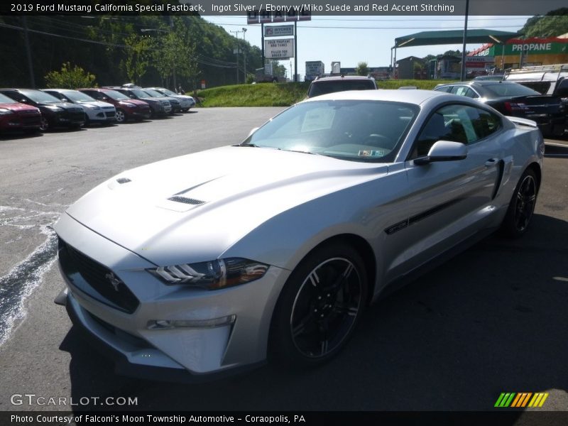 Ingot Silver / Ebony w/Miko Suede and Red Accent Stitching 2019 Ford Mustang California Special Fastback
