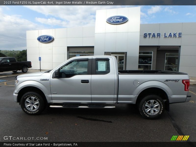 Ingot Silver Metallic / Medium Earth Gray 2015 Ford F150 XL SuperCab 4x4