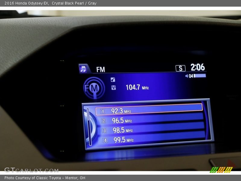 Crystal Black Pearl / Gray 2016 Honda Odyssey EX