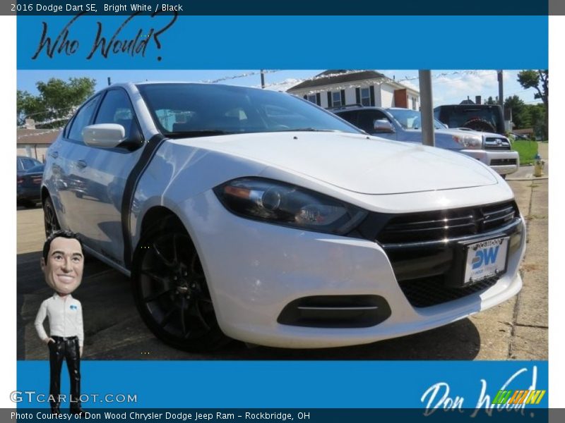 Bright White / Black 2016 Dodge Dart SE
