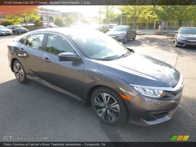 Modern Steel Metallic / Gray 2018 Honda Civic EX-T Sedan