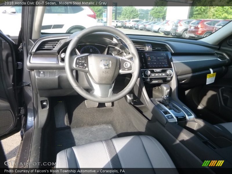 Modern Steel Metallic / Gray 2018 Honda Civic EX-T Sedan