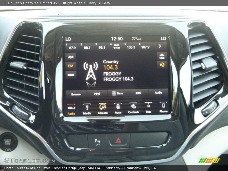 Bright White / Black/Ski Grey 2019 Jeep Cherokee Limited 4x4