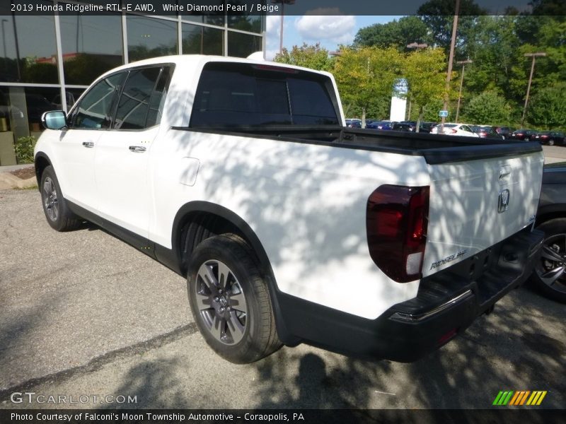 White Diamond Pearl / Beige 2019 Honda Ridgeline RTL-E AWD