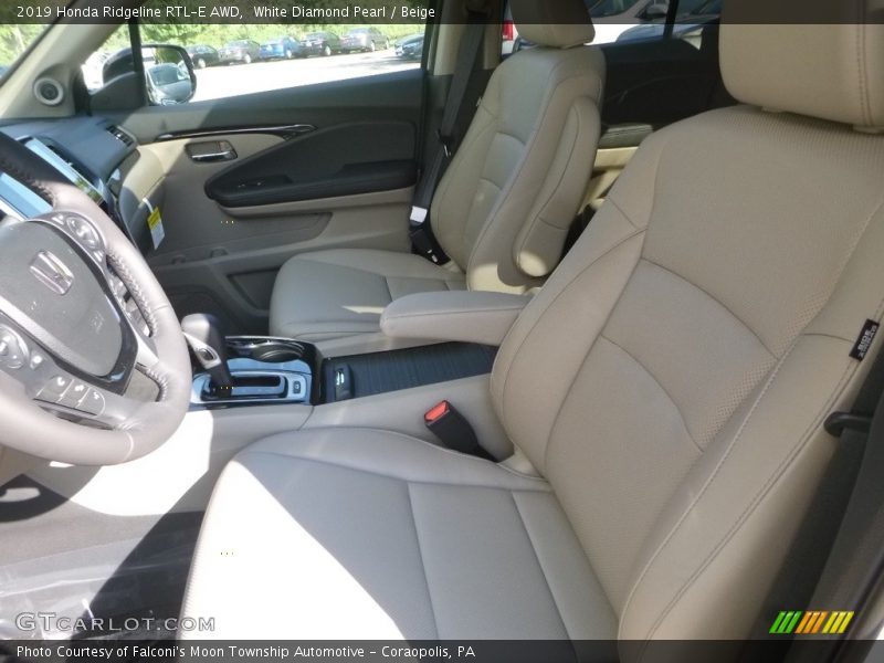 White Diamond Pearl / Beige 2019 Honda Ridgeline RTL-E AWD