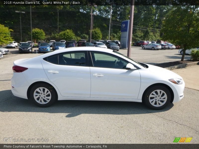 Quartz White Pearl / Black 2018 Hyundai Elantra SE
