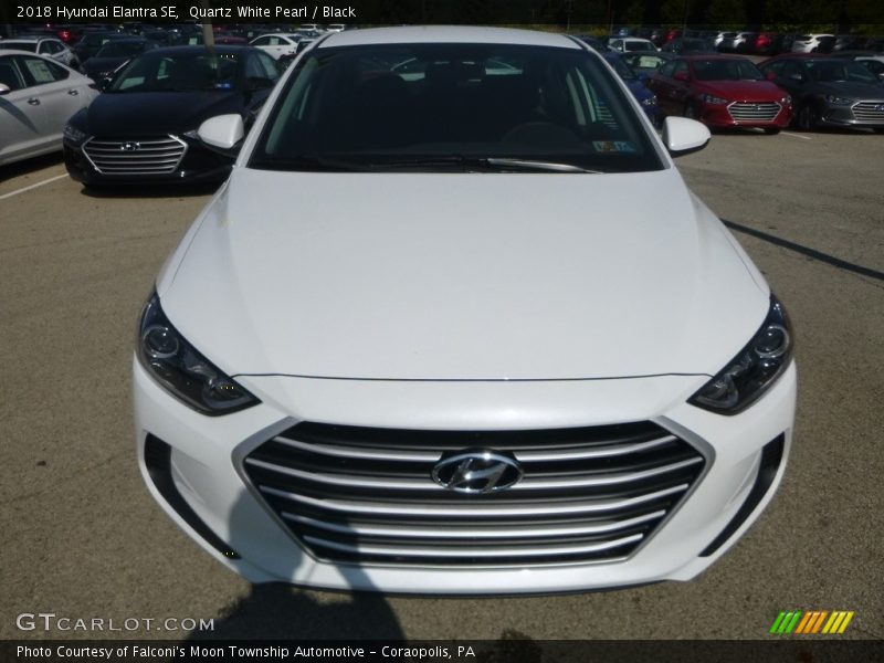 Quartz White Pearl / Black 2018 Hyundai Elantra SE