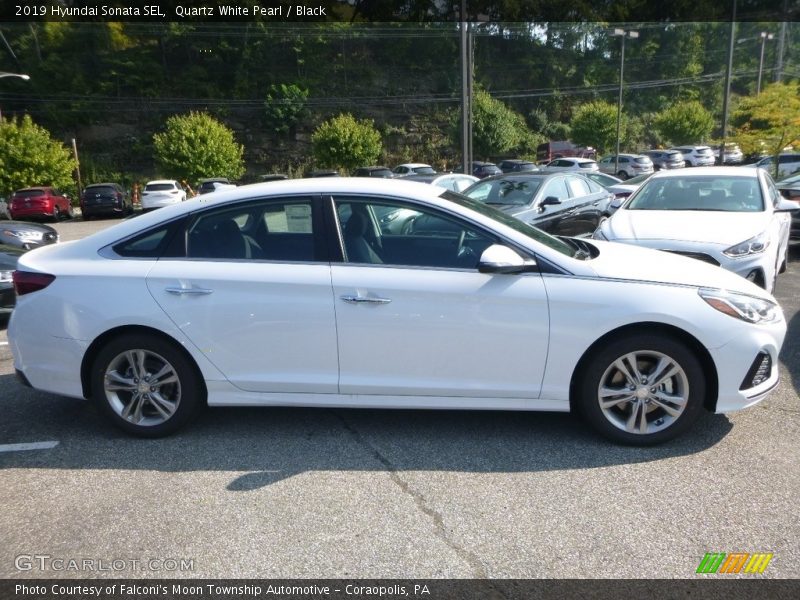 Quartz White Pearl / Black 2019 Hyundai Sonata SEL