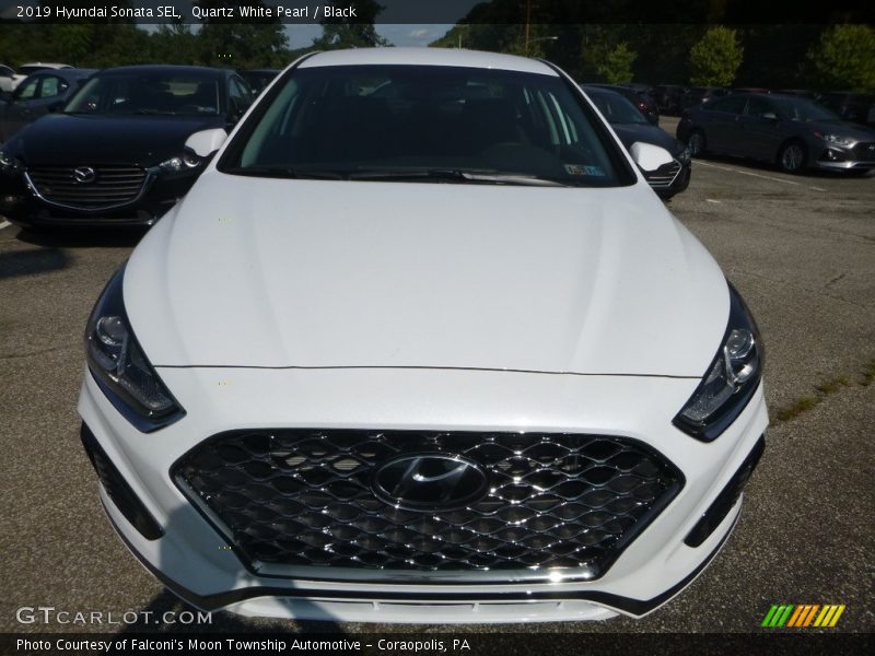 Quartz White Pearl / Black 2019 Hyundai Sonata SEL