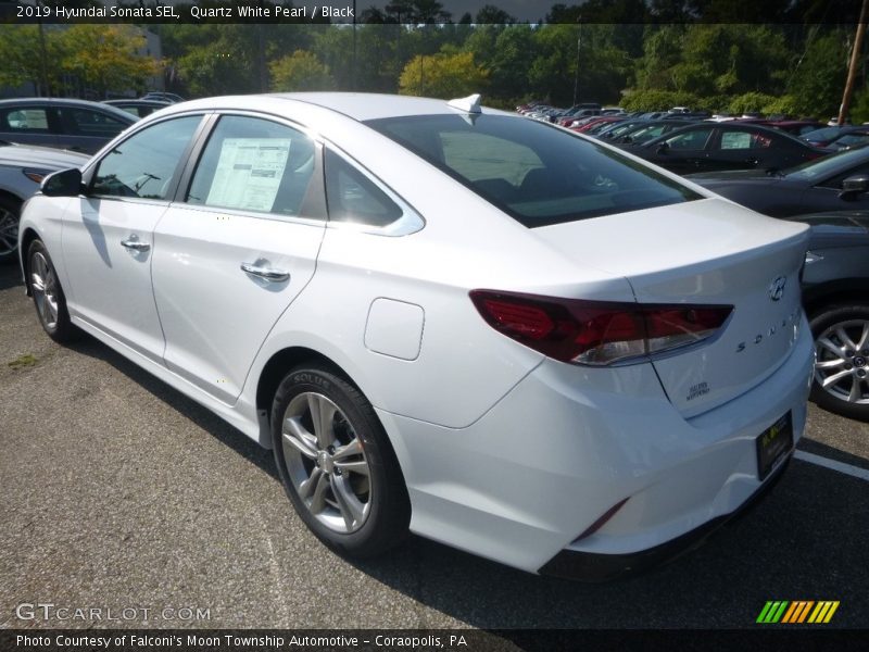 Quartz White Pearl / Black 2019 Hyundai Sonata SEL