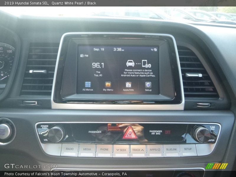 Quartz White Pearl / Black 2019 Hyundai Sonata SEL
