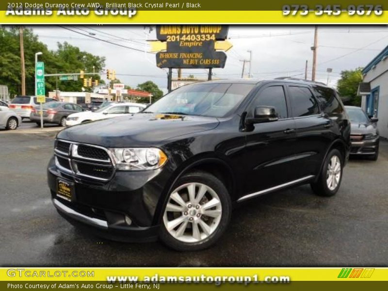 Brilliant Black Crystal Pearl / Black 2012 Dodge Durango Crew AWD