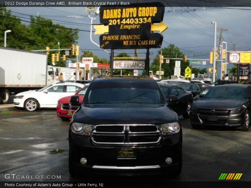 Brilliant Black Crystal Pearl / Black 2012 Dodge Durango Crew AWD