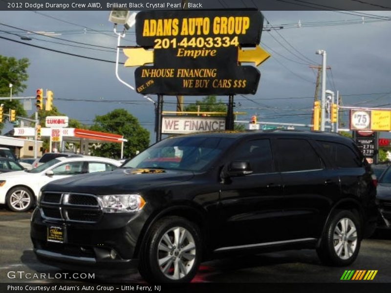 Brilliant Black Crystal Pearl / Black 2012 Dodge Durango Crew AWD