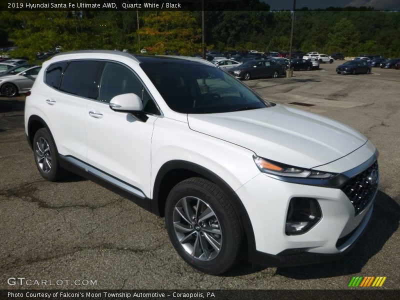 Quartz White / Black 2019 Hyundai Santa Fe Ultimate AWD