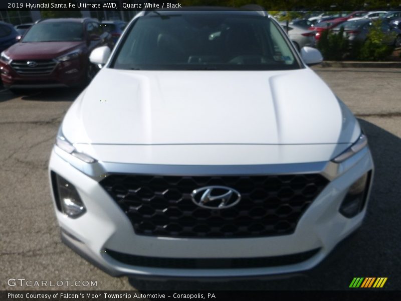 Quartz White / Black 2019 Hyundai Santa Fe Ultimate AWD