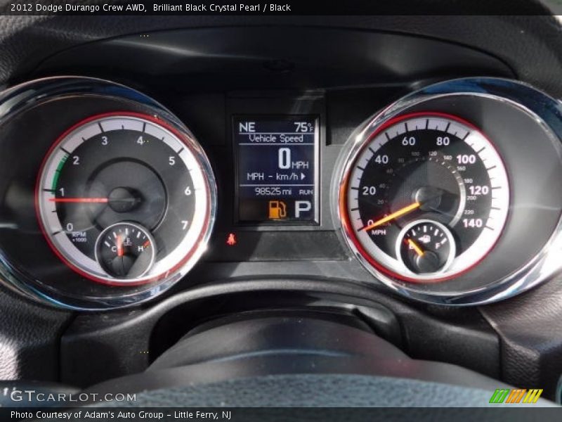 Brilliant Black Crystal Pearl / Black 2012 Dodge Durango Crew AWD