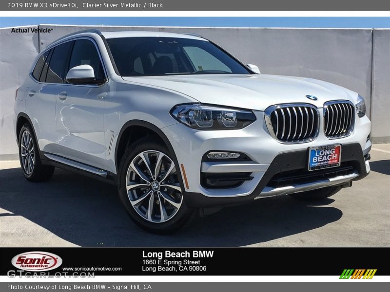 Glacier Silver Metallic / Black 2019 BMW X3 sDrive30i