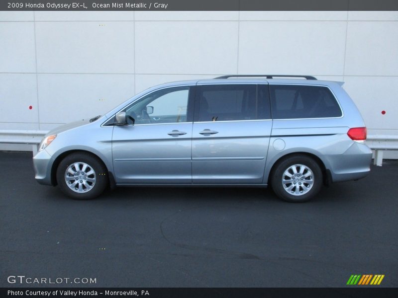Ocean Mist Metallic / Gray 2009 Honda Odyssey EX-L
