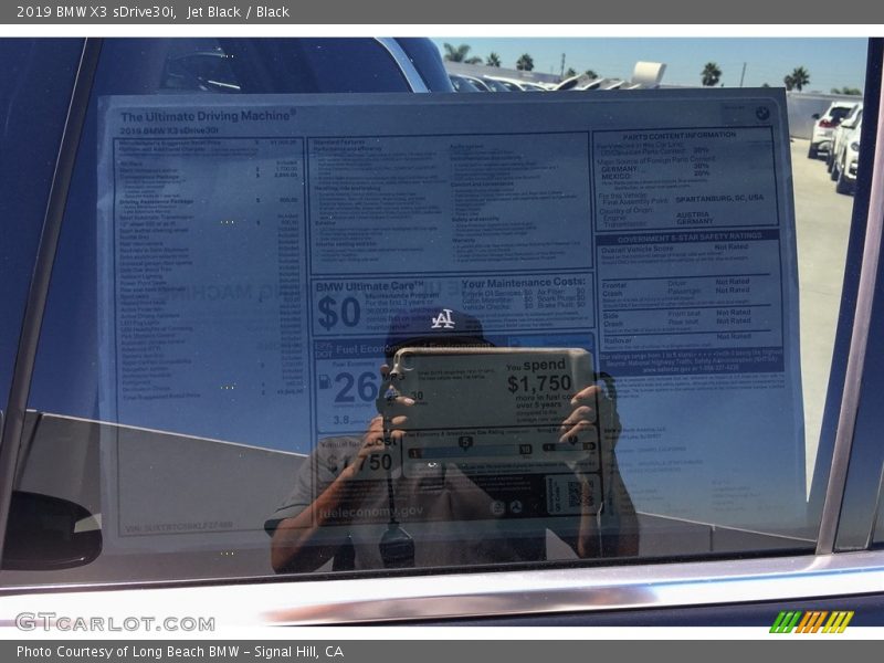 Jet Black / Black 2019 BMW X3 sDrive30i