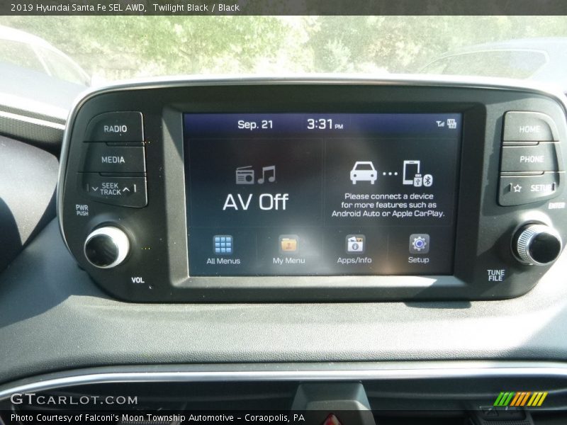 Twilight Black / Black 2019 Hyundai Santa Fe SEL AWD