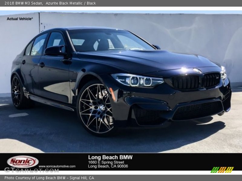 Azurite Black Metallic / Black 2018 BMW M3 Sedan