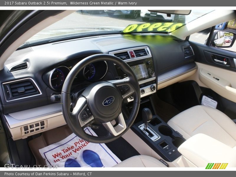 Wilderness Green Metallic / Warm Ivory 2017 Subaru Outback 2.5i Premium
