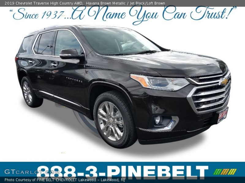 Havana Brown Metallic / Jet Black/Loft Brown 2019 Chevrolet Traverse High Country AWD