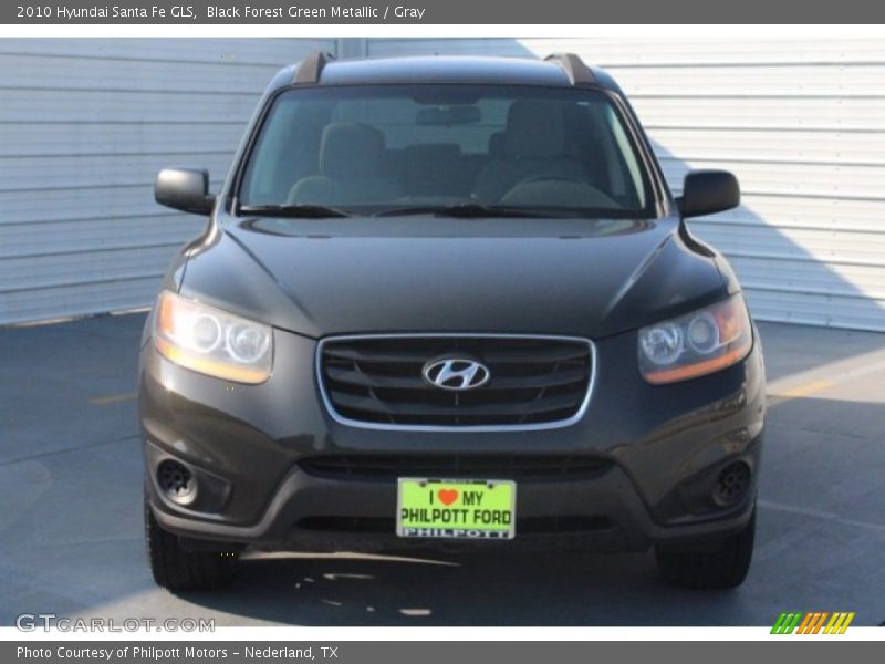Black Forest Green Metallic / Gray 2010 Hyundai Santa Fe GLS
