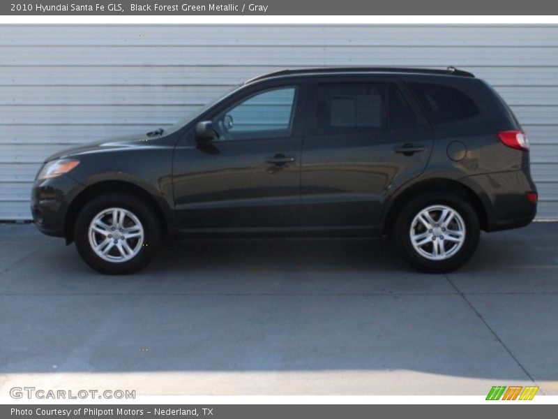 Black Forest Green Metallic / Gray 2010 Hyundai Santa Fe GLS