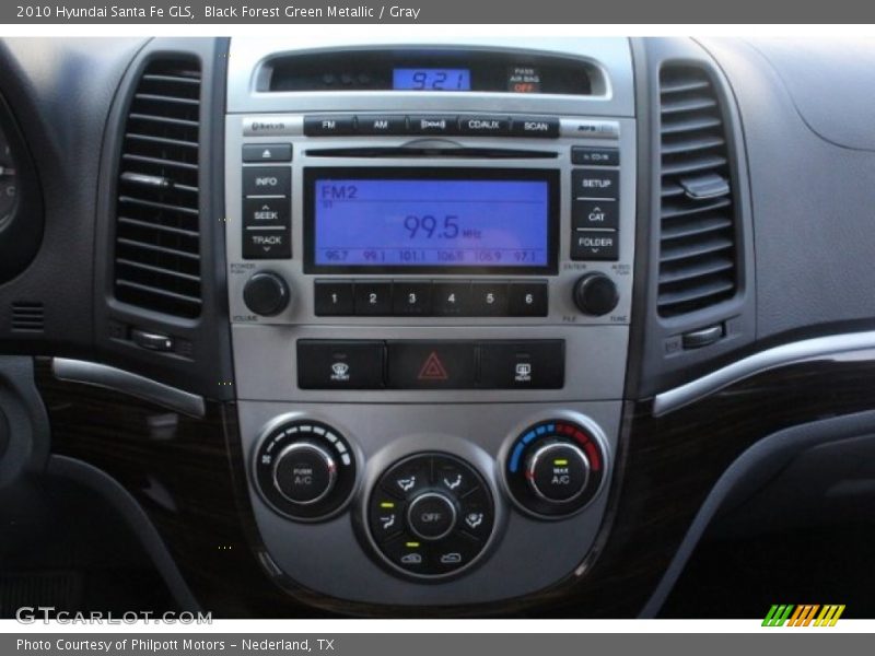 Black Forest Green Metallic / Gray 2010 Hyundai Santa Fe GLS