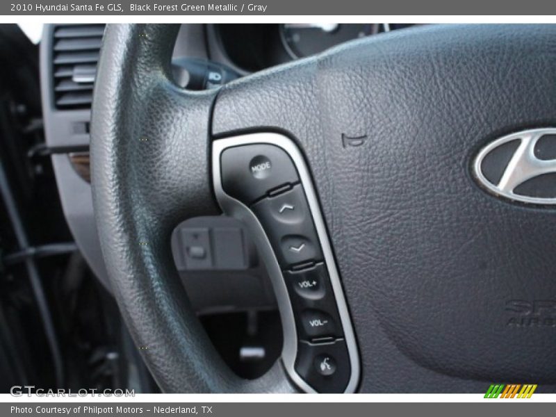 Black Forest Green Metallic / Gray 2010 Hyundai Santa Fe GLS