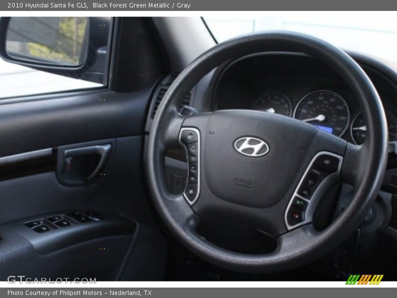 Black Forest Green Metallic / Gray 2010 Hyundai Santa Fe GLS