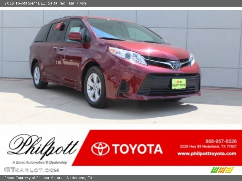 Salsa Red Pearl / Ash 2019 Toyota Sienna LE