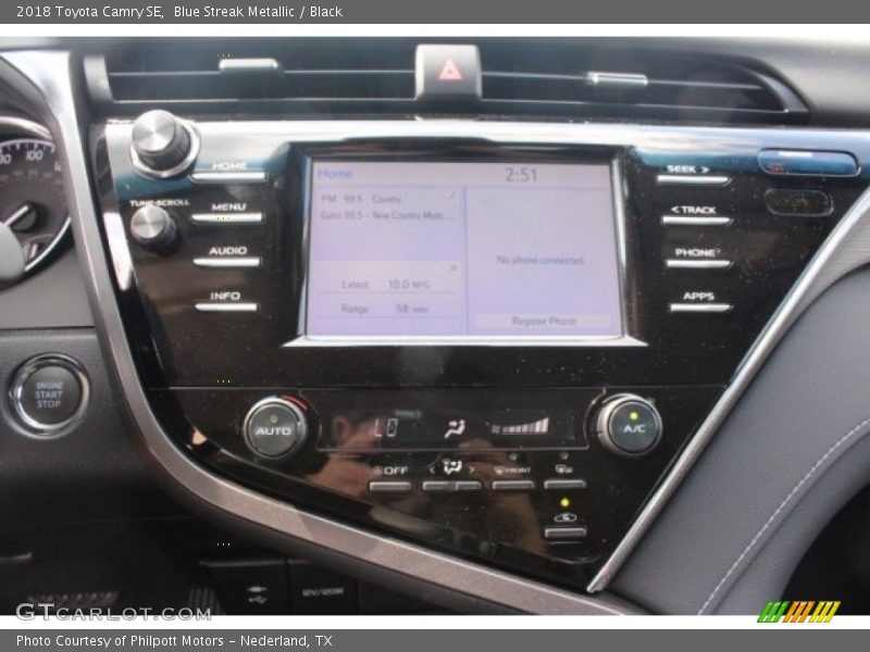 Blue Streak Metallic / Black 2018 Toyota Camry SE