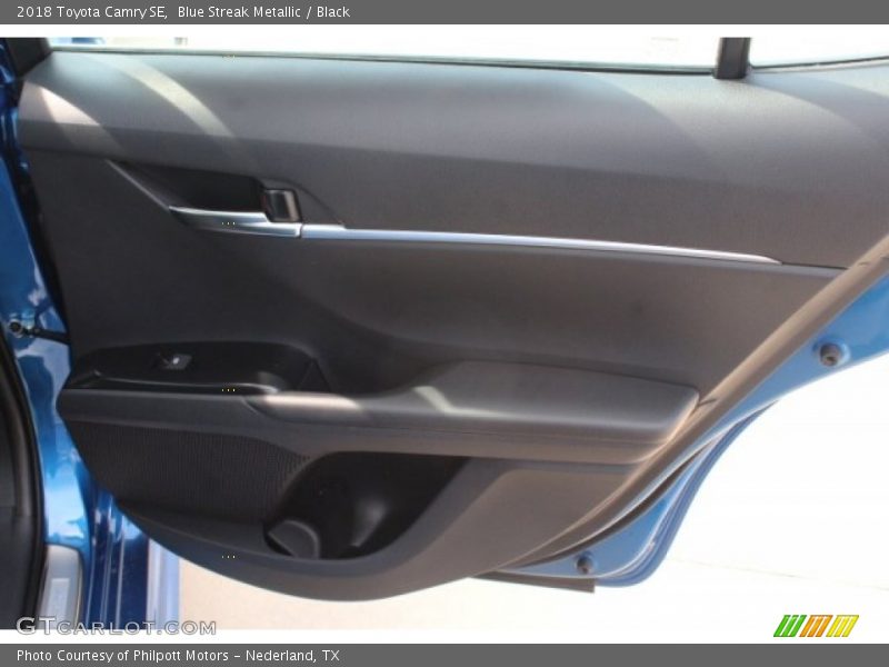 Blue Streak Metallic / Black 2018 Toyota Camry SE