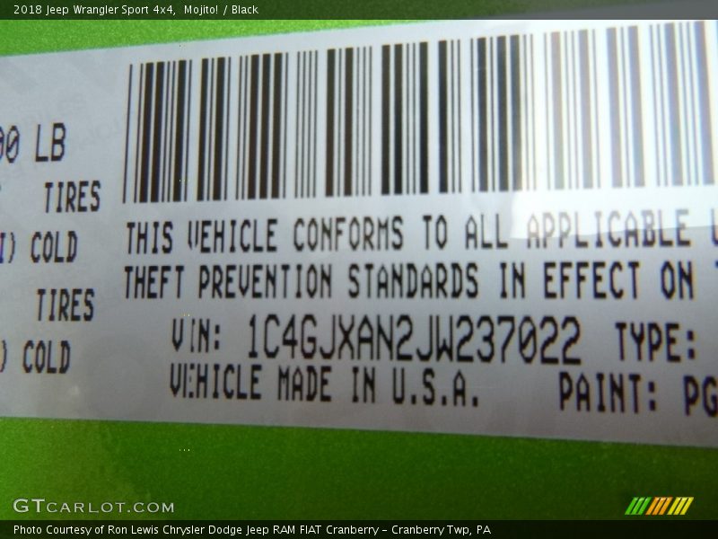 Mojito! / Black 2018 Jeep Wrangler Sport 4x4