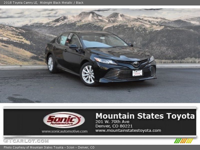 Midnight Black Metallic / Black 2018 Toyota Camry LE