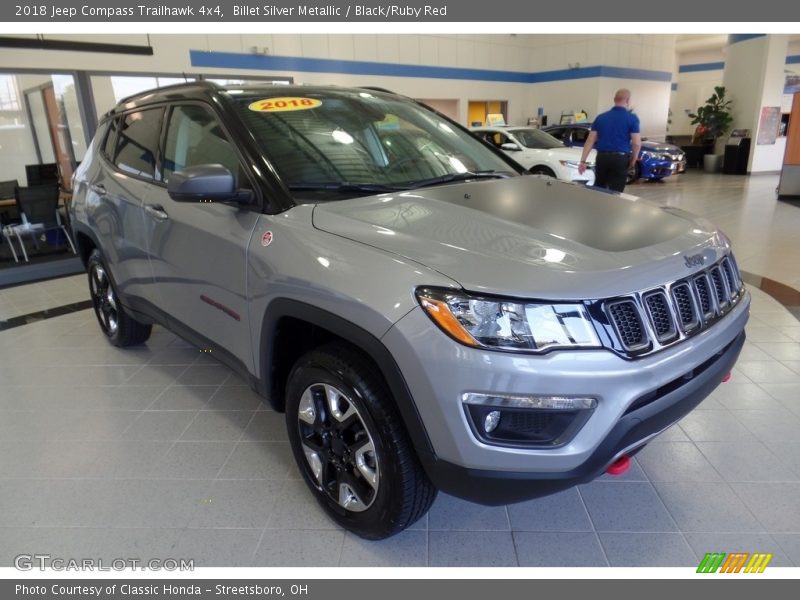 Billet Silver Metallic / Black/Ruby Red 2018 Jeep Compass Trailhawk 4x4