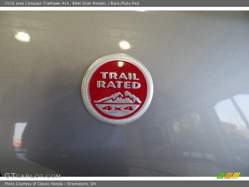 Billet Silver Metallic / Black/Ruby Red 2018 Jeep Compass Trailhawk 4x4