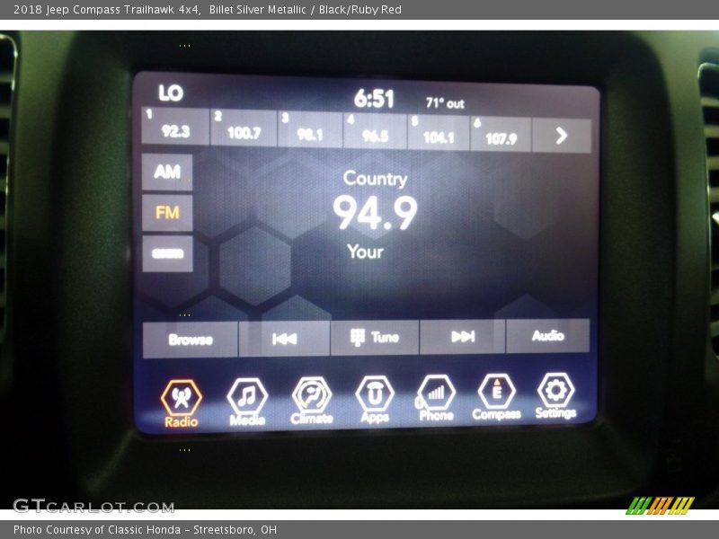 Billet Silver Metallic / Black/Ruby Red 2018 Jeep Compass Trailhawk 4x4