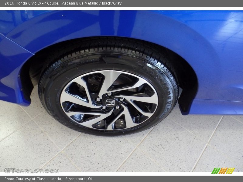 Aegean Blue Metallic / Black/Gray 2016 Honda Civic LX-P Coupe