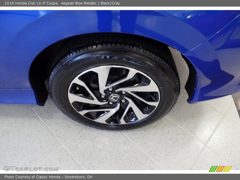 Aegean Blue Metallic / Black/Gray 2016 Honda Civic LX-P Coupe